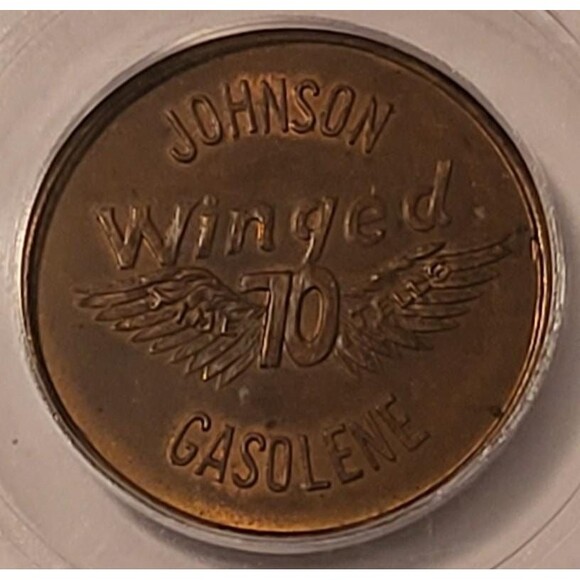1933 Century of Progress Expo Johnson Winged 70 Gas Token AU58 ICG - Picture 4 of 4
